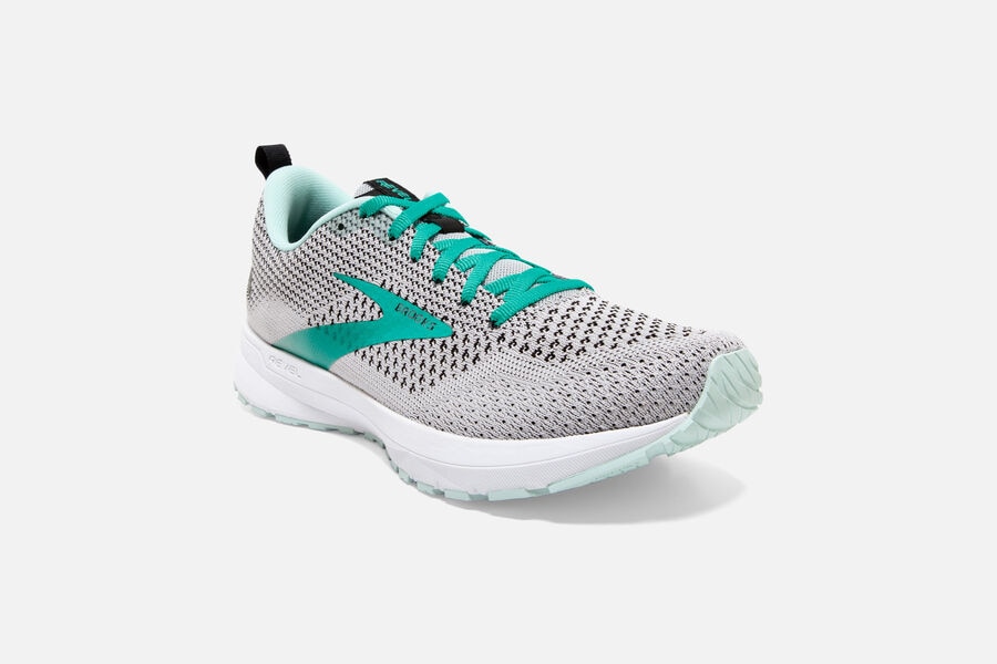 Brooks Running Shoes Womens White/Turquoise - Revel 4 Road - 5760-QXDAF